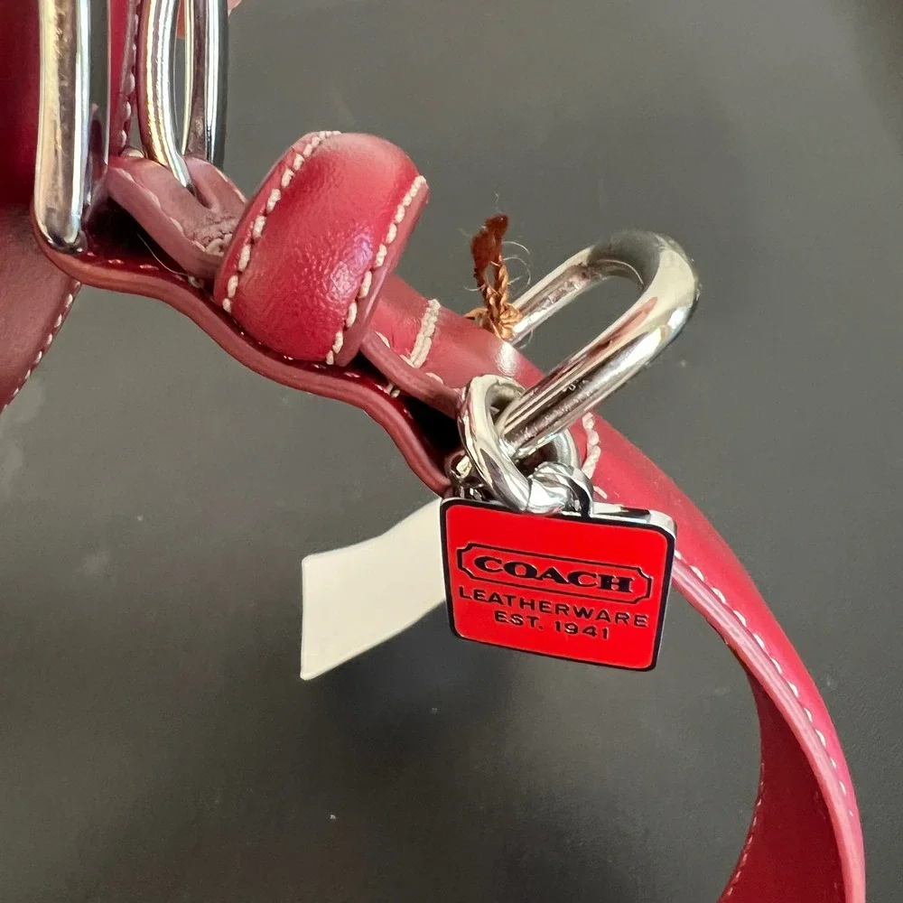 Coach Vintage Red Leather Grommets Dog Collar XL 22-26 Inch 8848 NEW